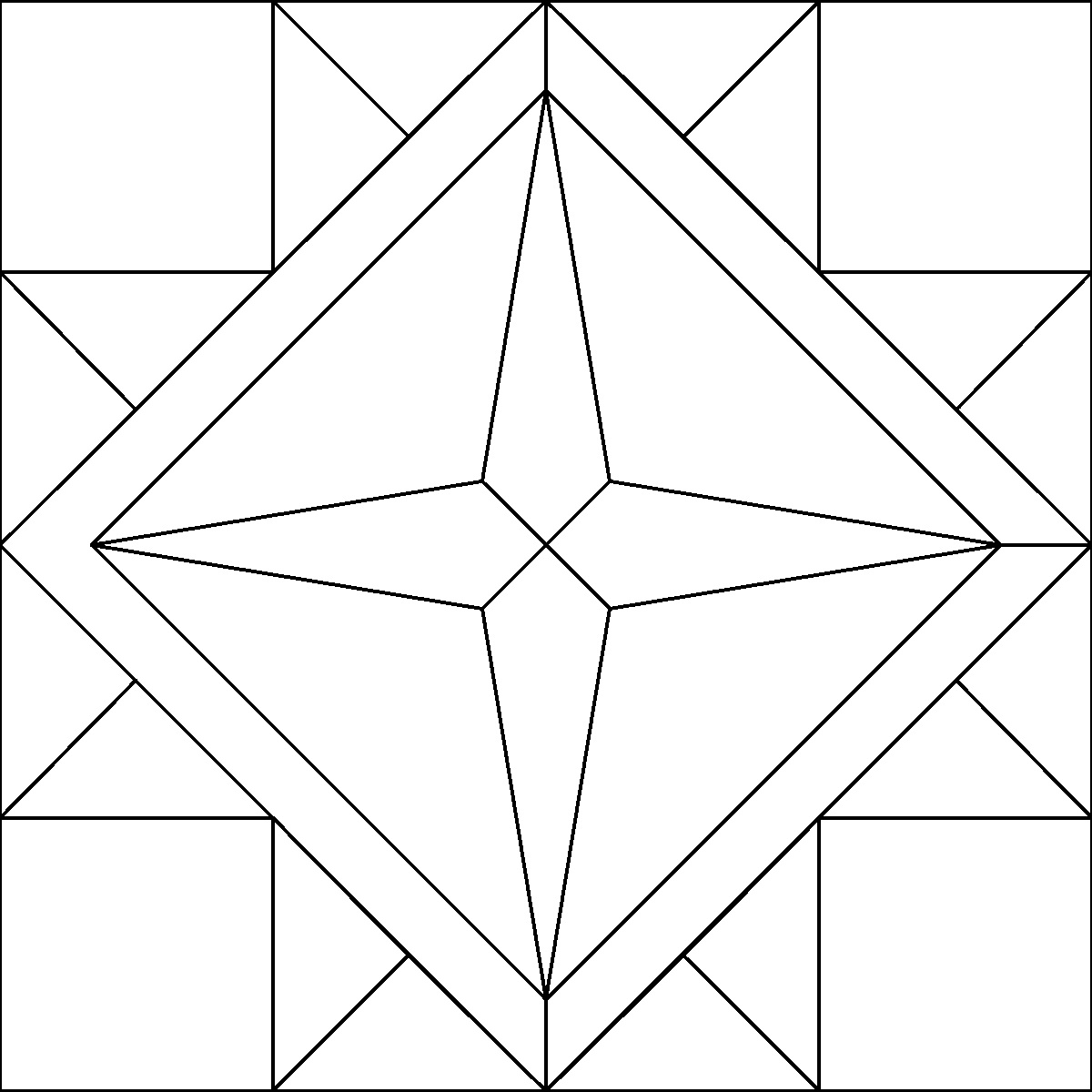 Pattern 148, Compass Star barn quilt pattern thumbnail